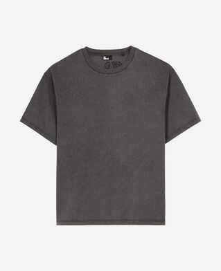 The Kooples MEN BLACK WASHED t-shirt with logo on black back