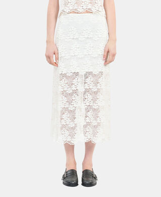 The Kooples WOMEN ECRU long ecru lace skirt