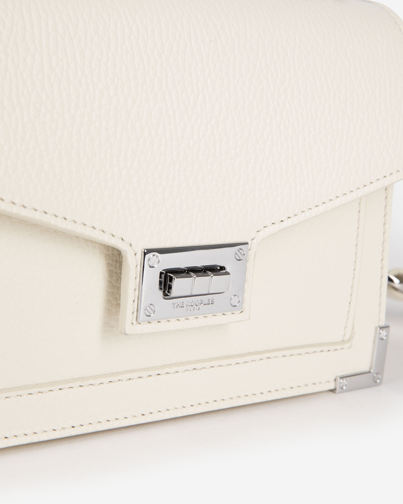 The Kooples WOMEN WHITE emily small white grained leather bag