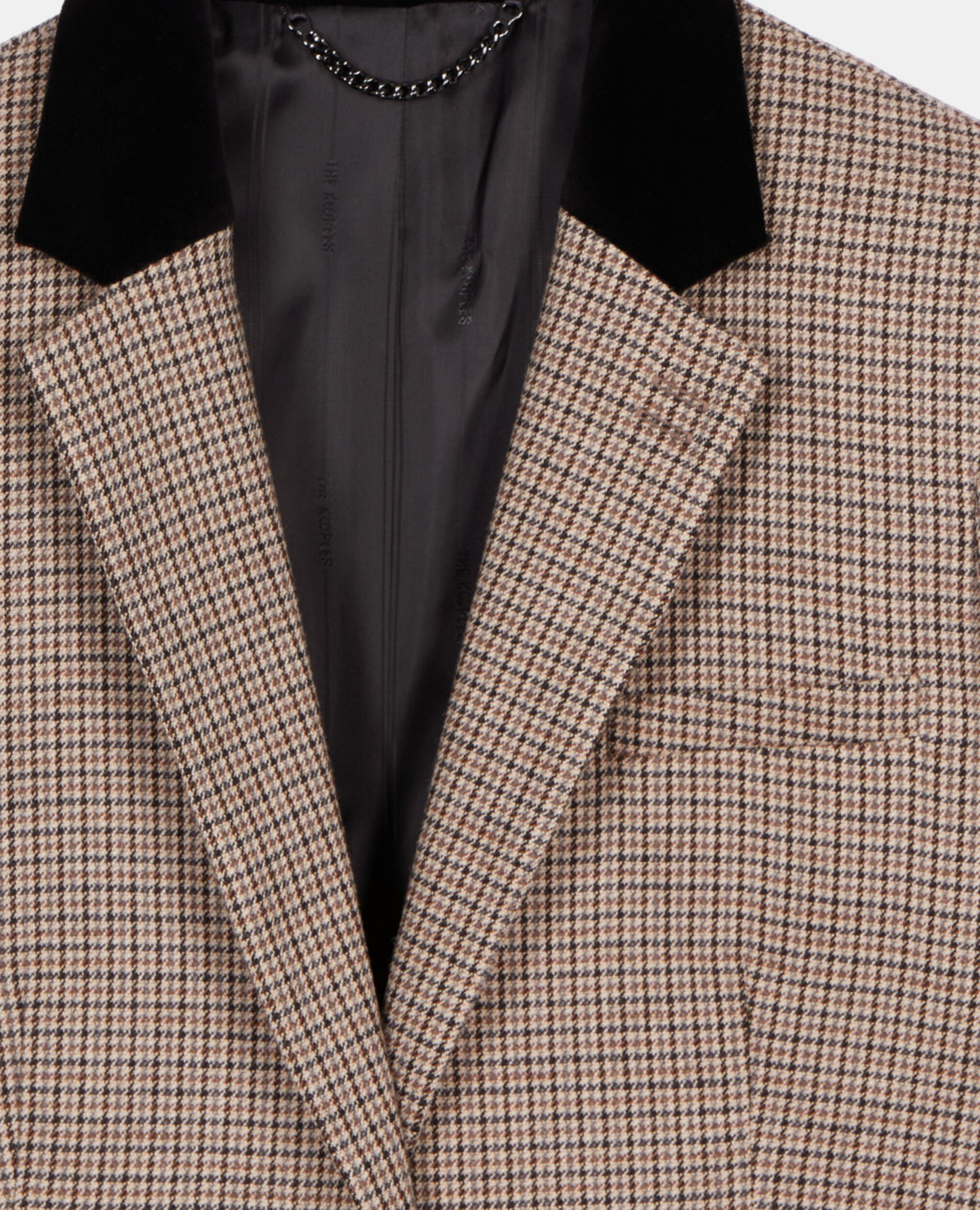 Beige houndstooth suit jacket, BEIGE-BROWN, hi-res image number null