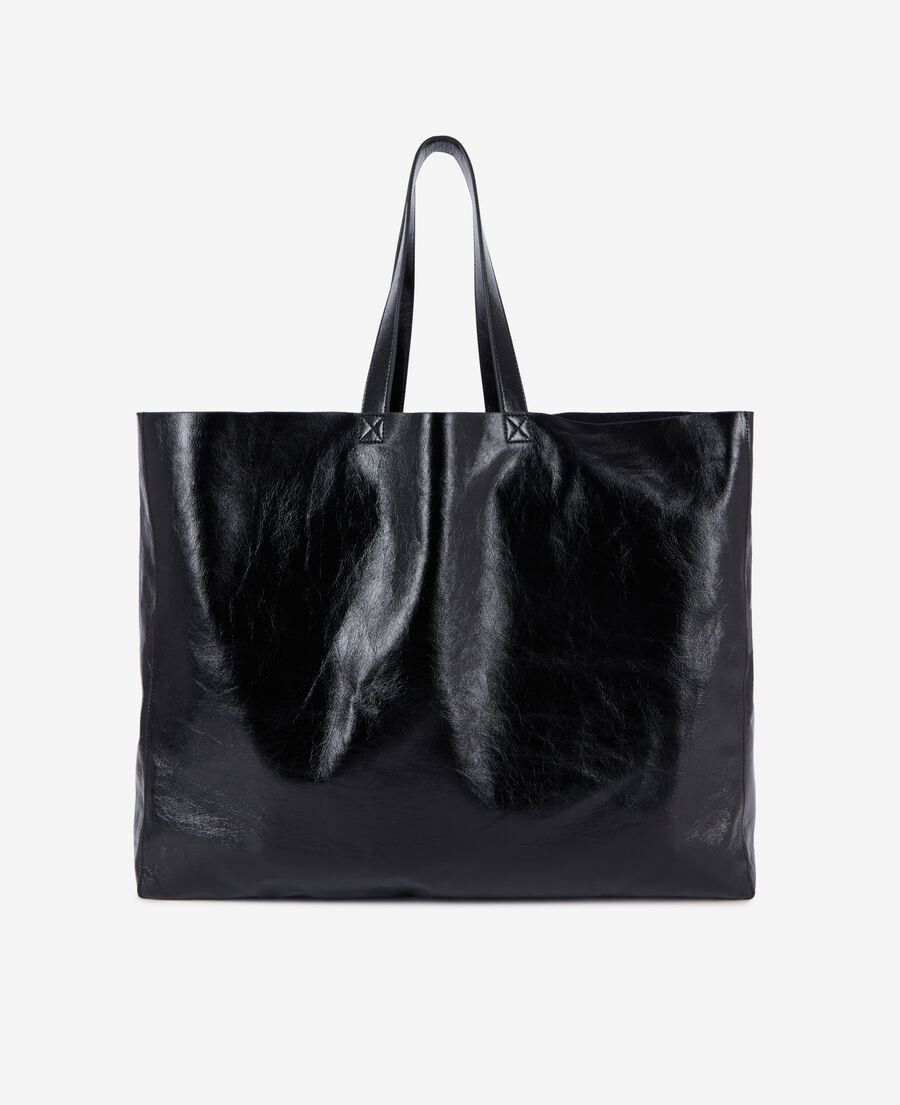 The Kooples FEMME BLACK sac cabas effet cuir noir
