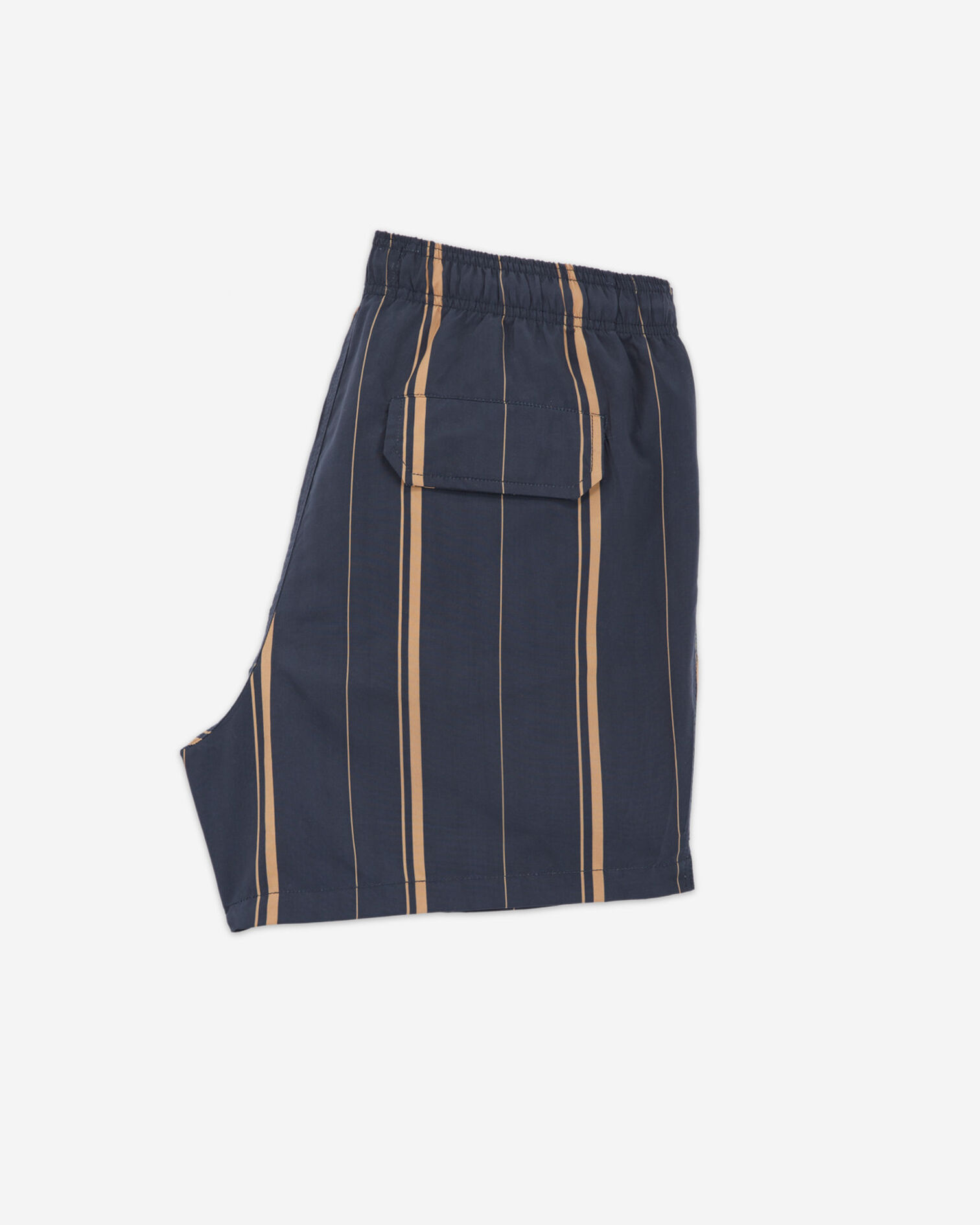 Navy blue swim shorts with contrasting logo, NAVY, hi-res image number null