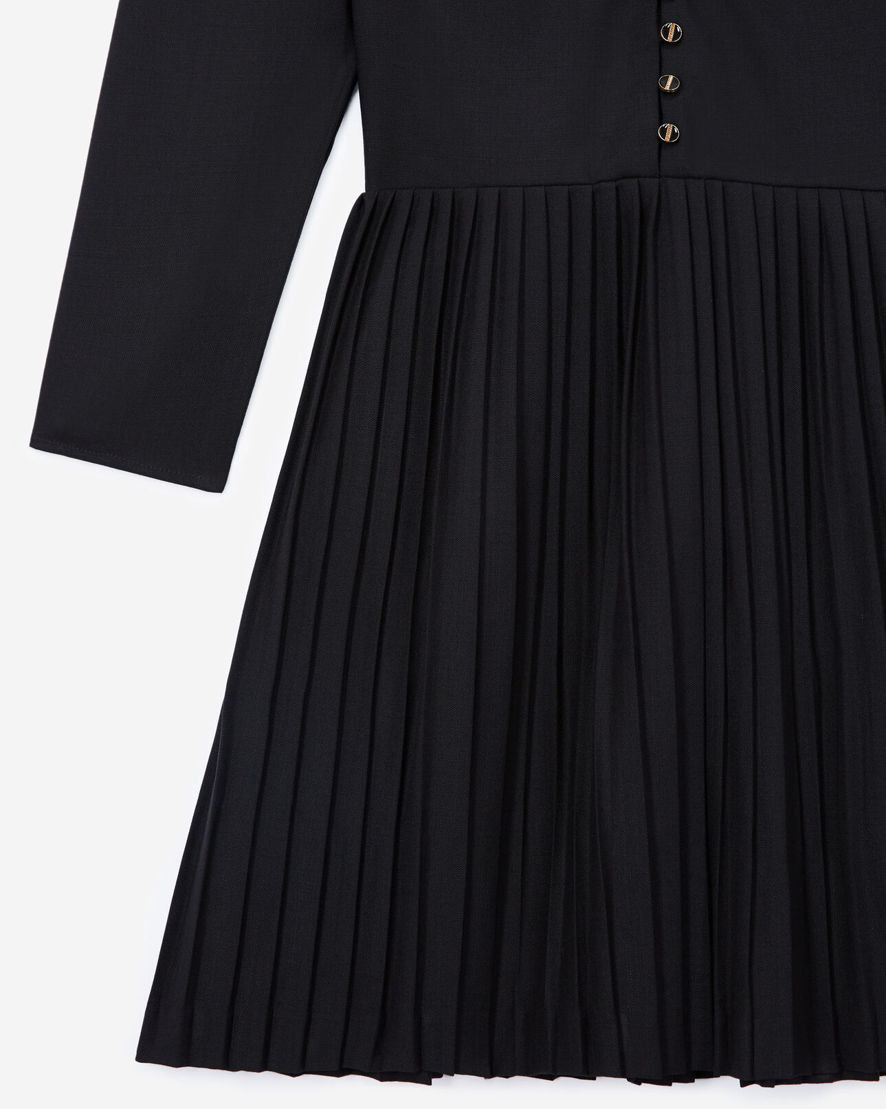 The Kooples WOMEN BLACK black party dress with pleating