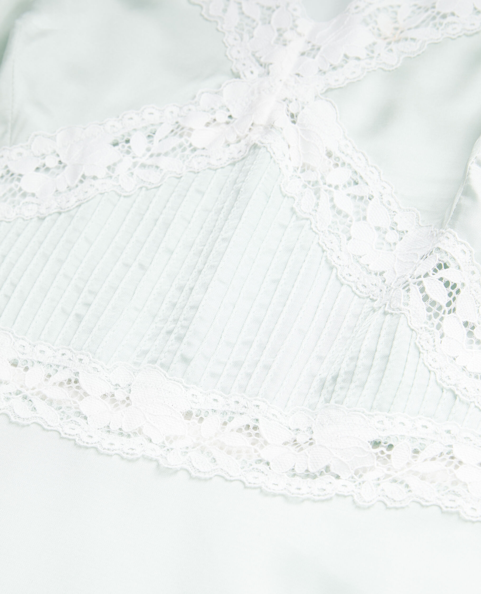 Long light green dress with lace details, OCEAN, hi-res image number null