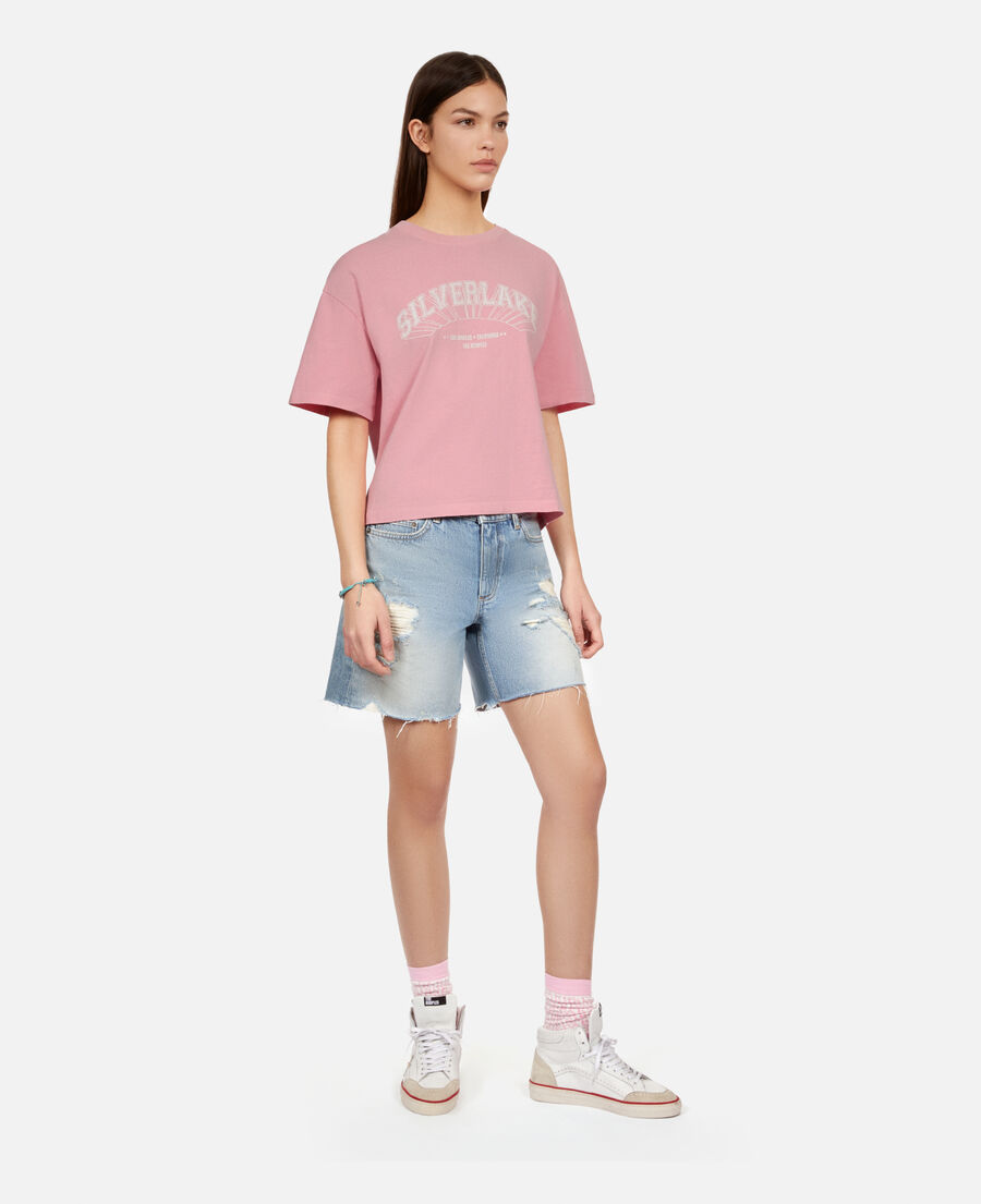 camiseta rosa claro serigrafía silverlake