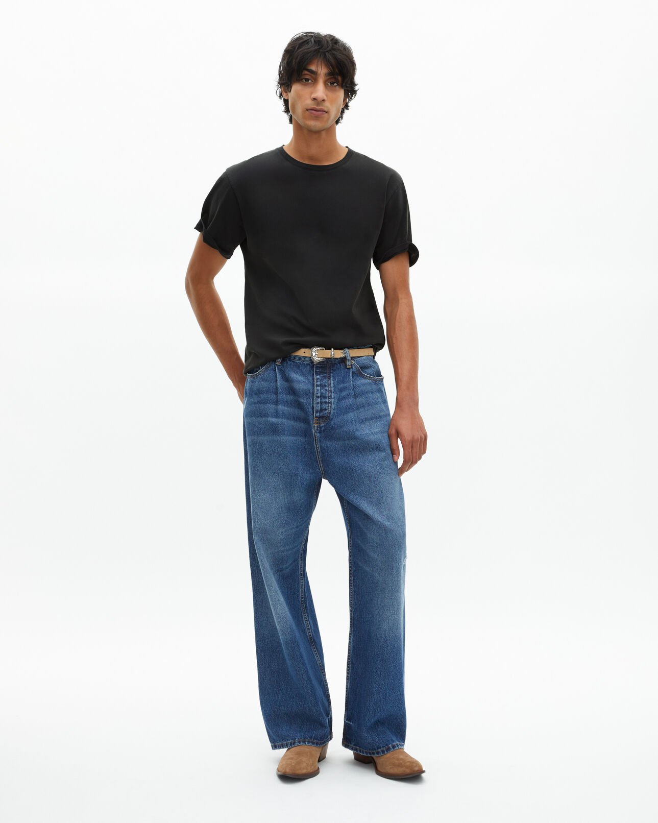 The Kooples UNISEX BLACK WASHED the doors x the kooples – unisex-t-shirt in verblichenem schwarz