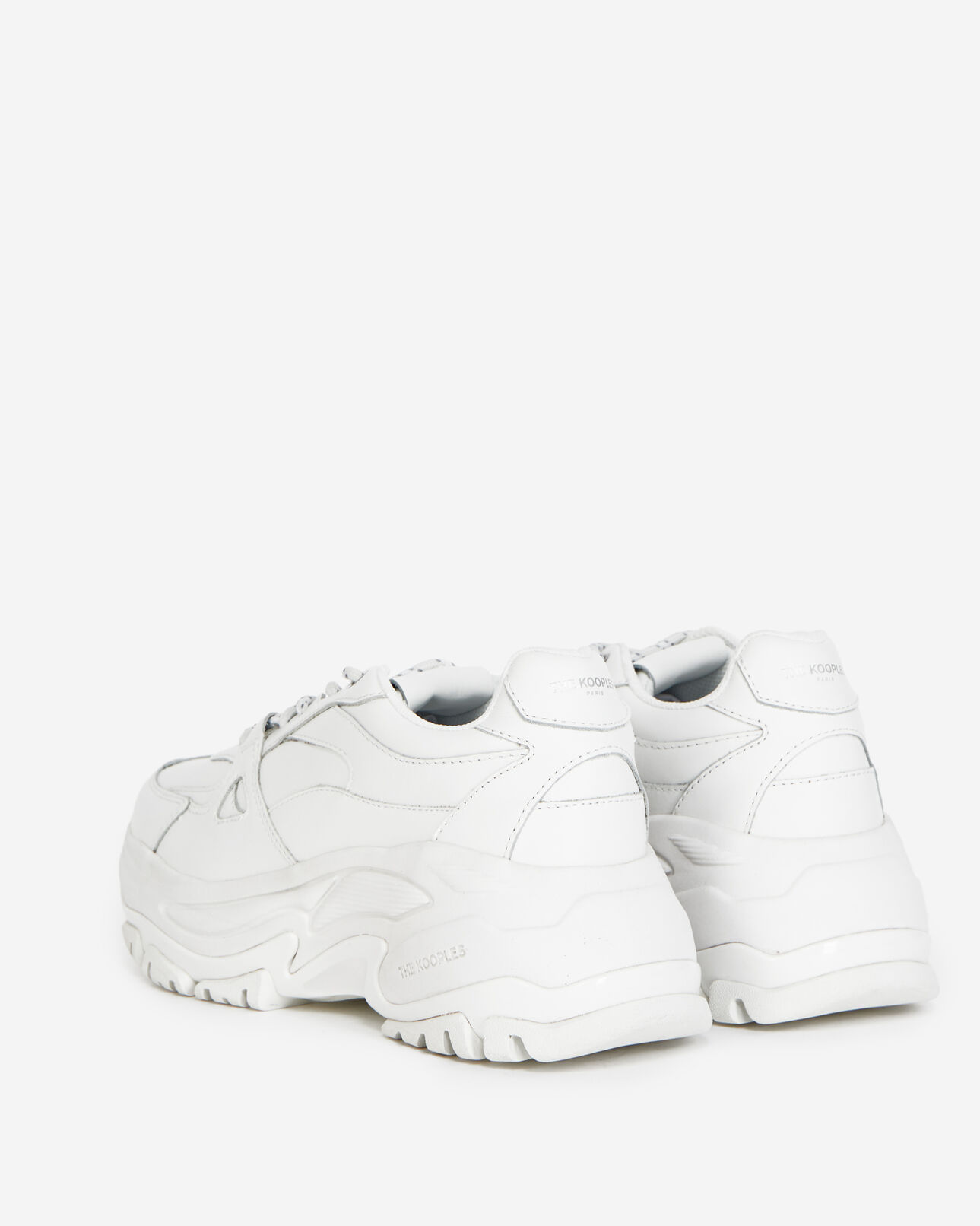 The Kooples FEMME OFF WHITE baskets blanches compensées en cuir