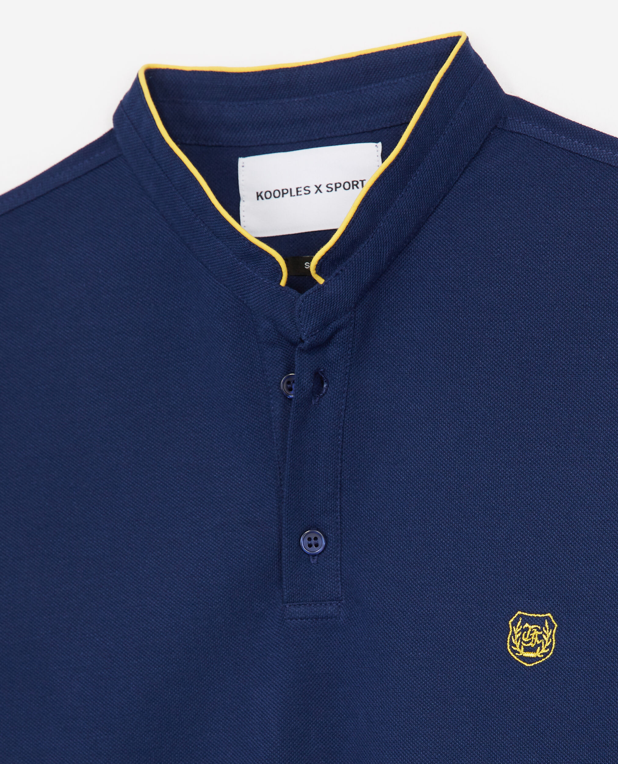 Navy blue polo with light yellow details, OFFICER NVY/DANDELION YLW, hi-res image number null