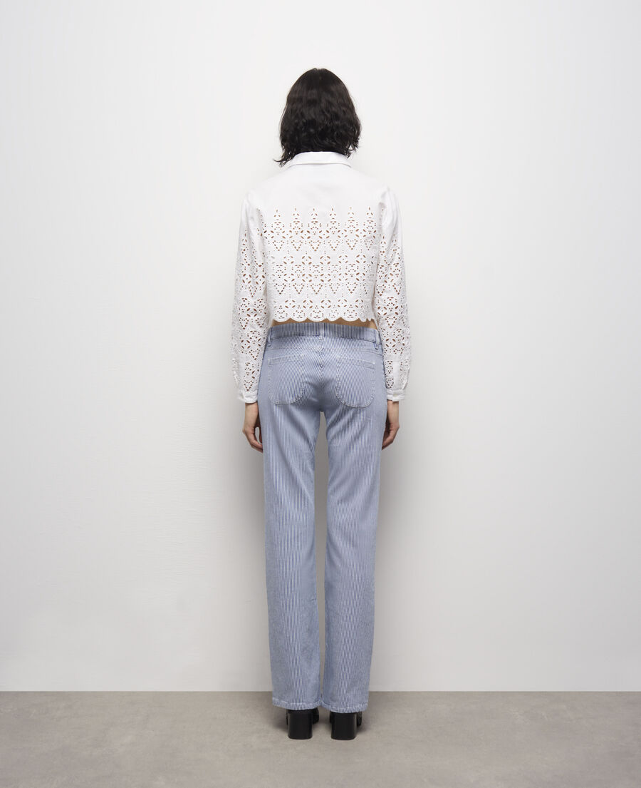 short white shirt with broderie anglaise