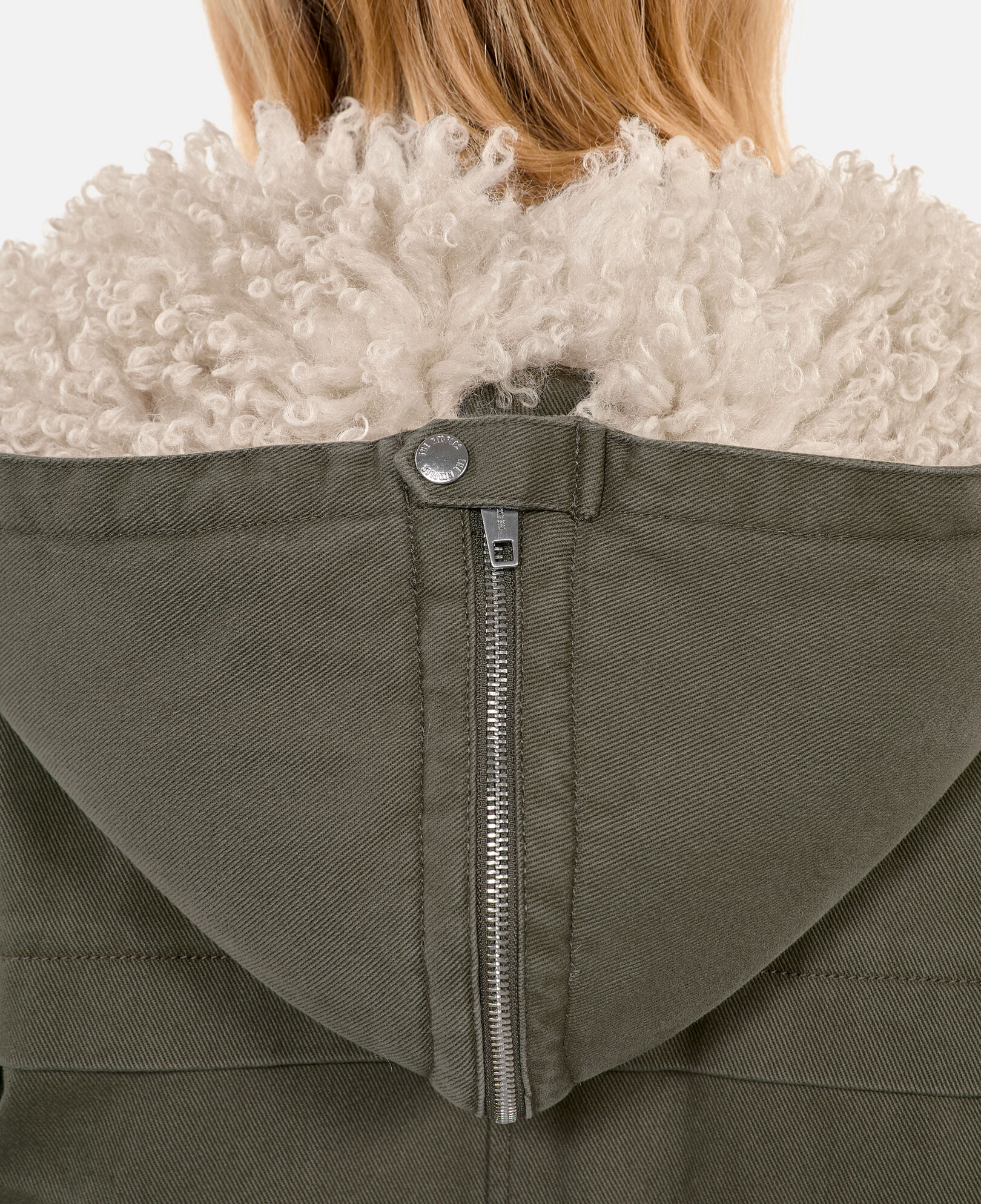 The Kooples WOMEN OLIVE NIGHT khaki hooded parka