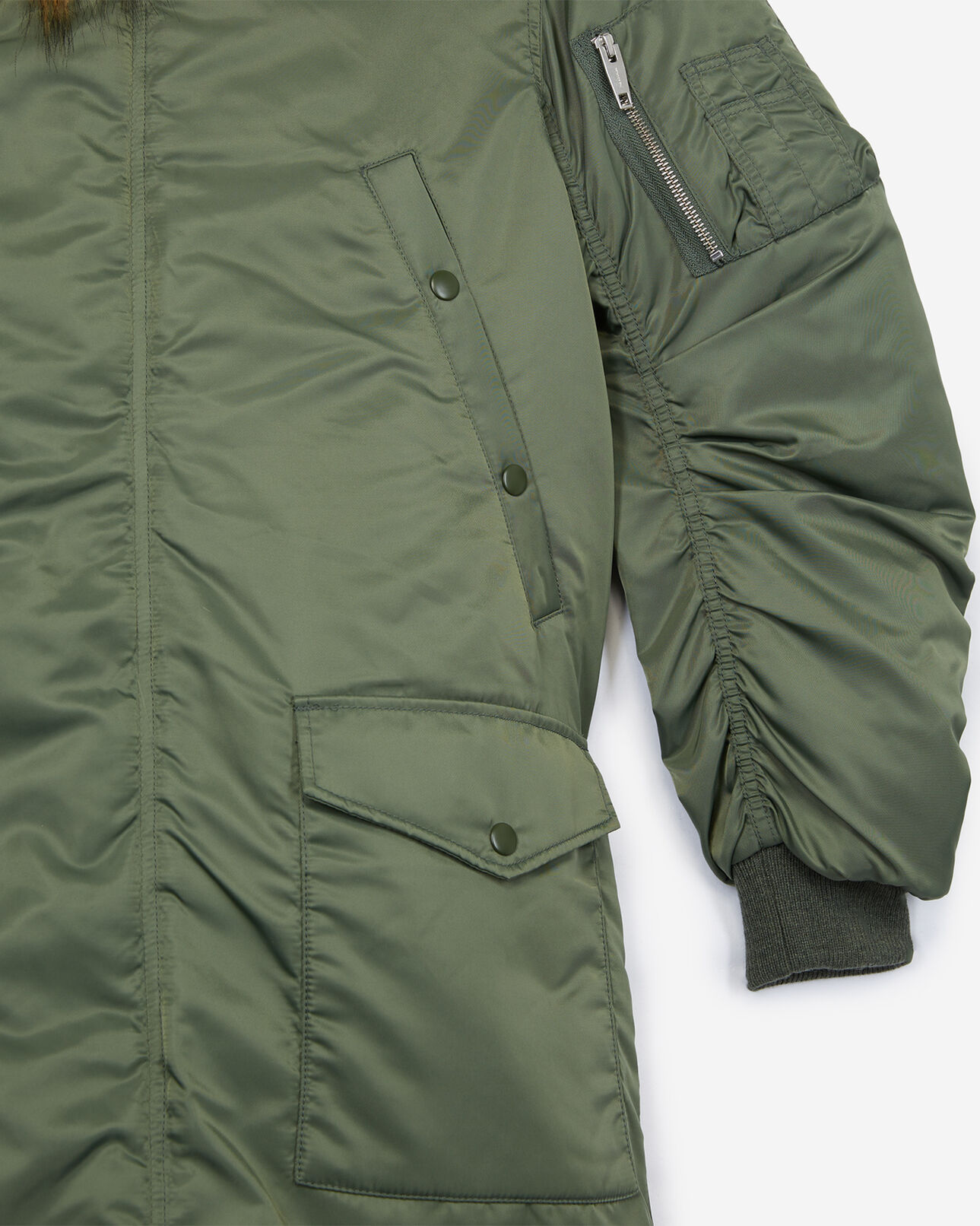 The Kooples MUJER KAKI parka oversize caqui