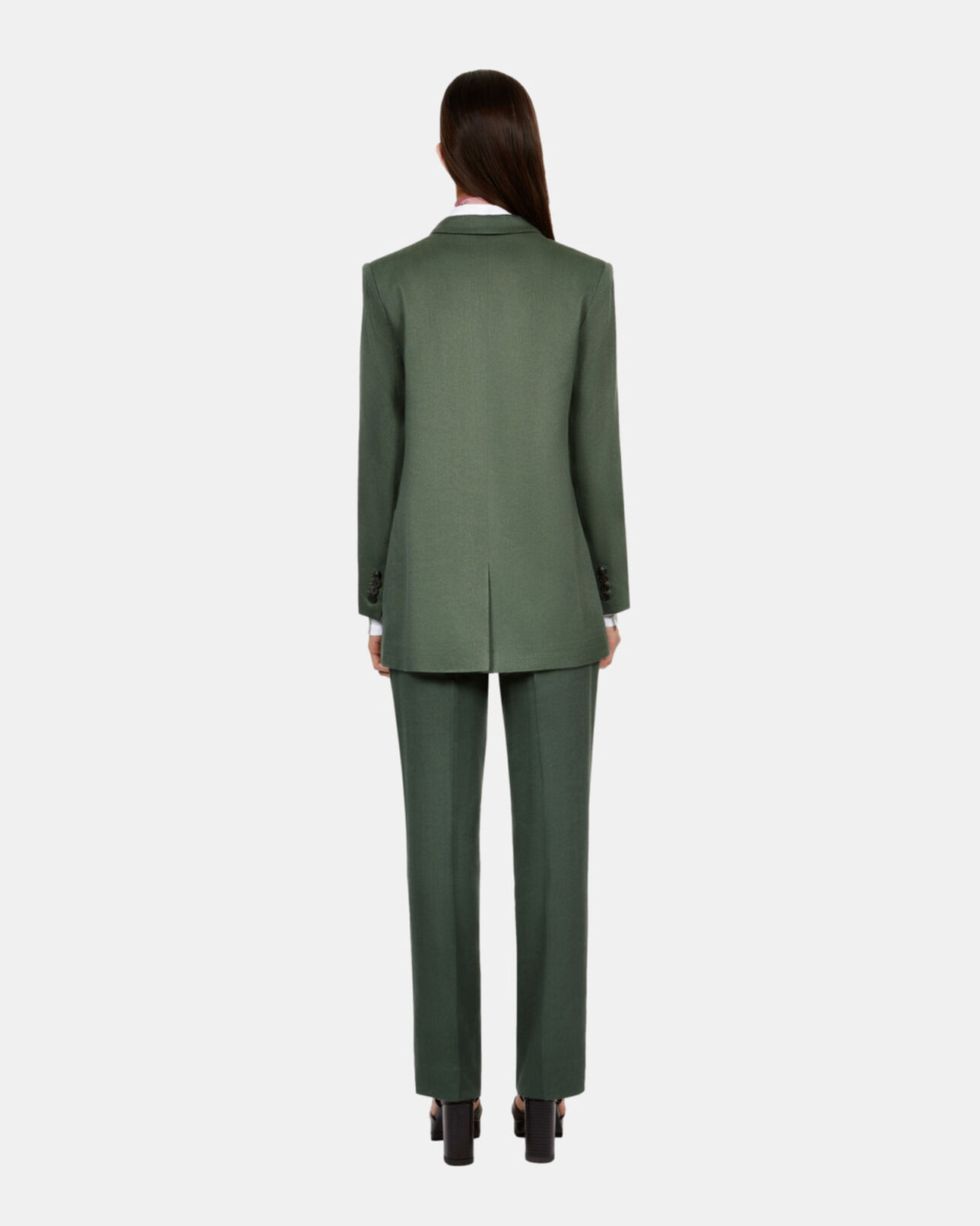 The Kooples WOMEN WOOD KAKI khaki suit jacket