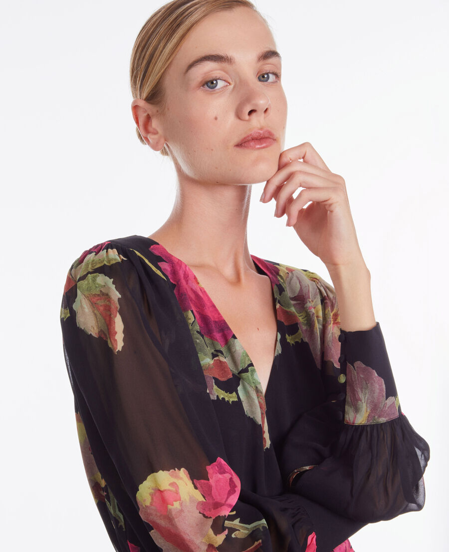 printed crossover top