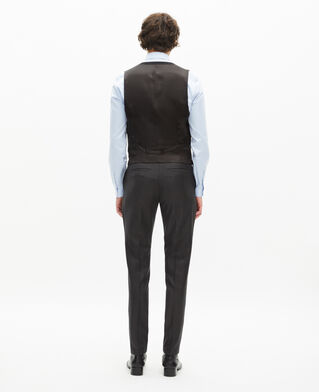 The Kooples MEN BLACK black suit vest in wool tailored cut