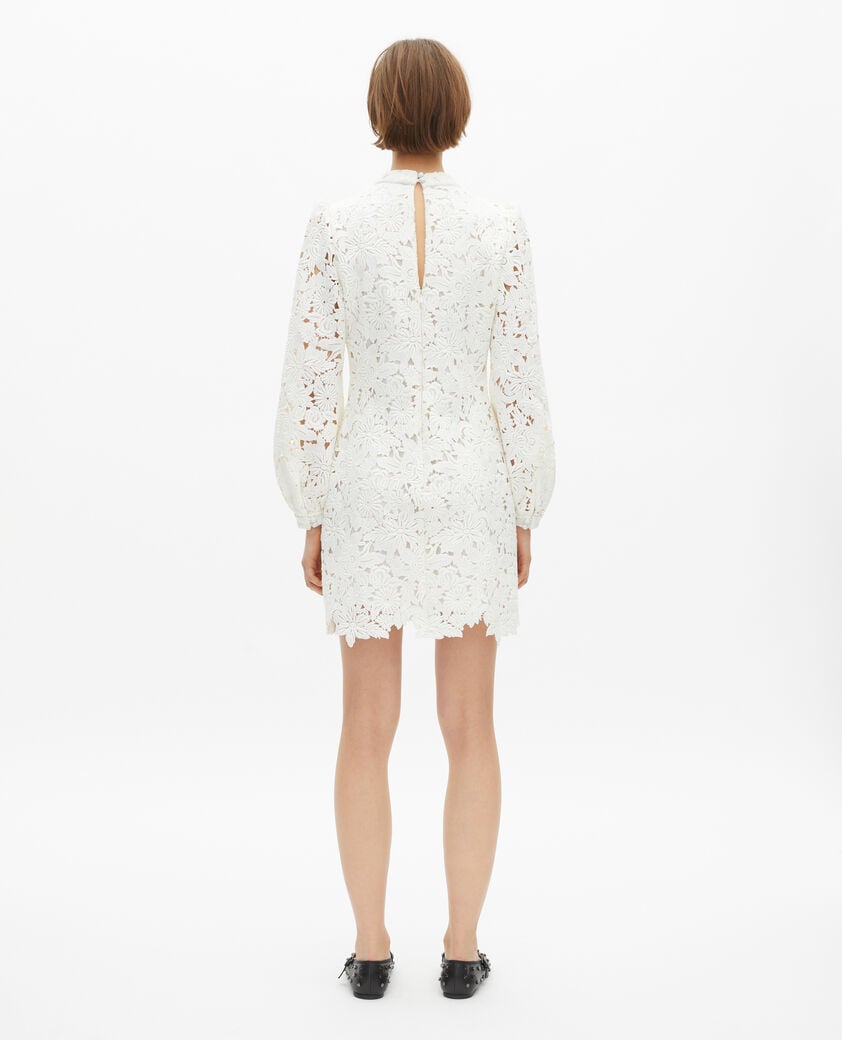 The Kooples WOMEN ECRU short dress in ecru floral lace