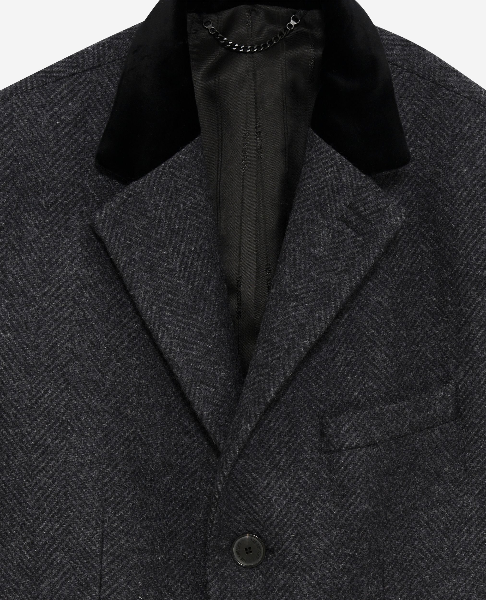 Long charcoal gray wool coat | The Kooples US