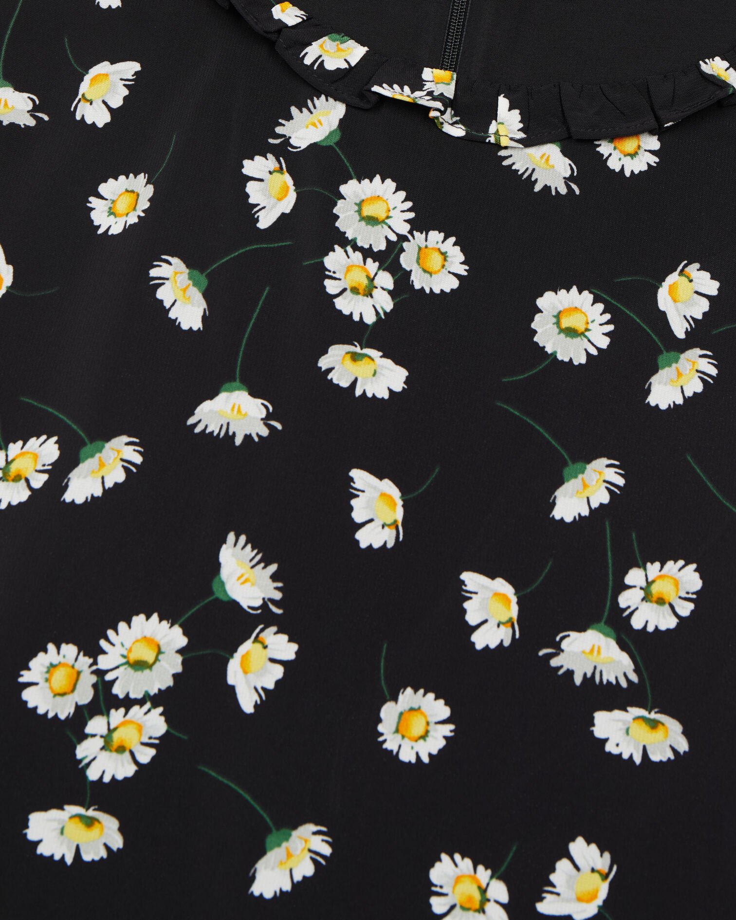 Robe longue avec imprimé fleuri, BLACK WHITE, hi-res image number null