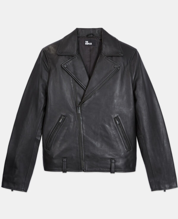 black leather jacket