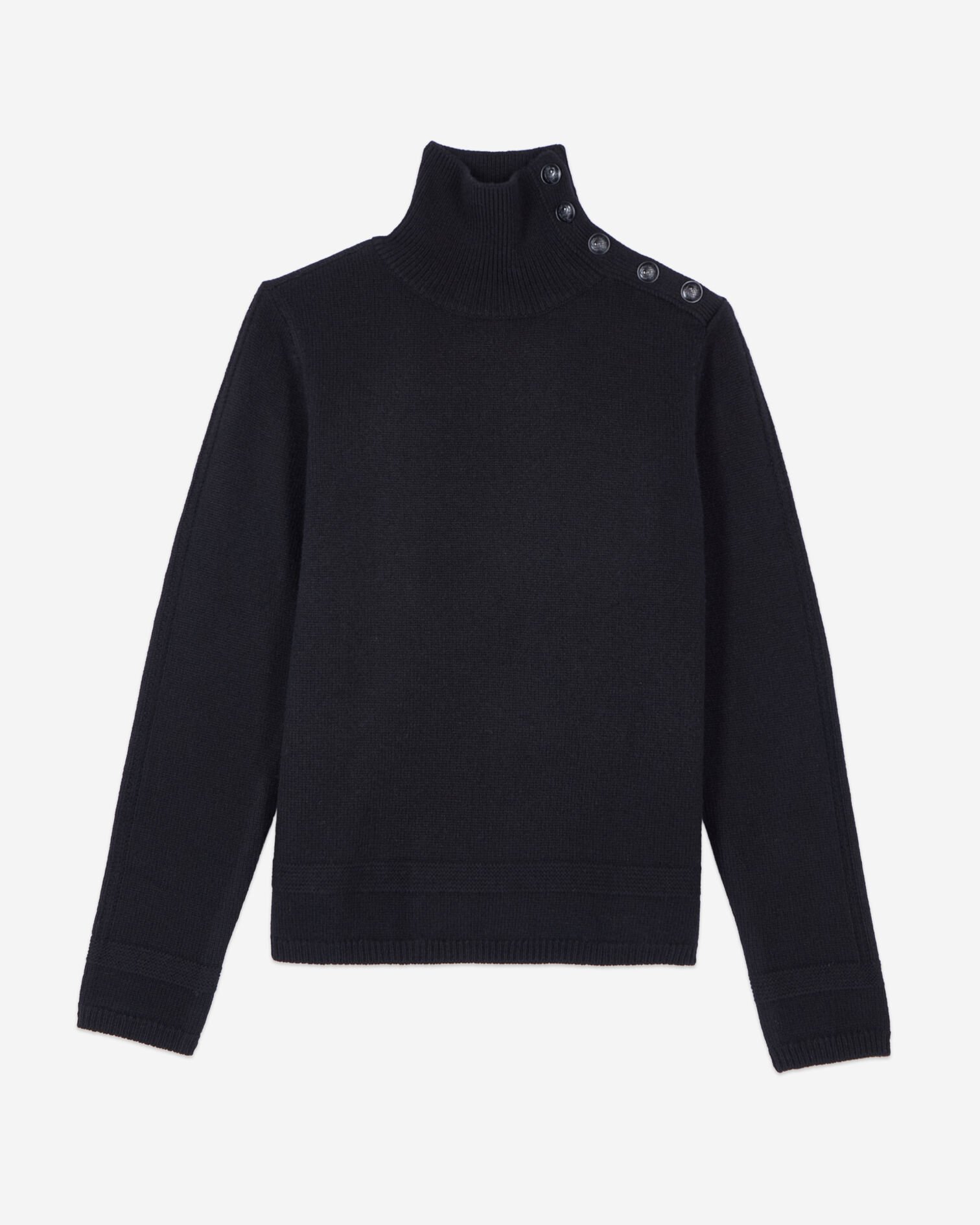 Black wool sweater, BLACK, hi-res image number null