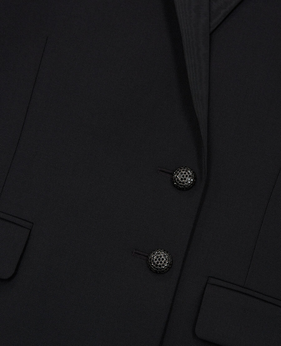 The Kooples F BLACK black wool suit jacket
