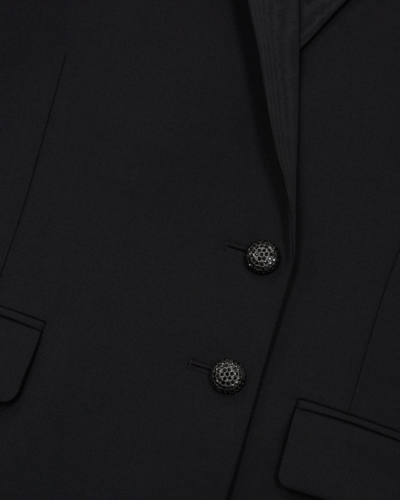 Black wool suit jacket, BLACK, hi-res image number null