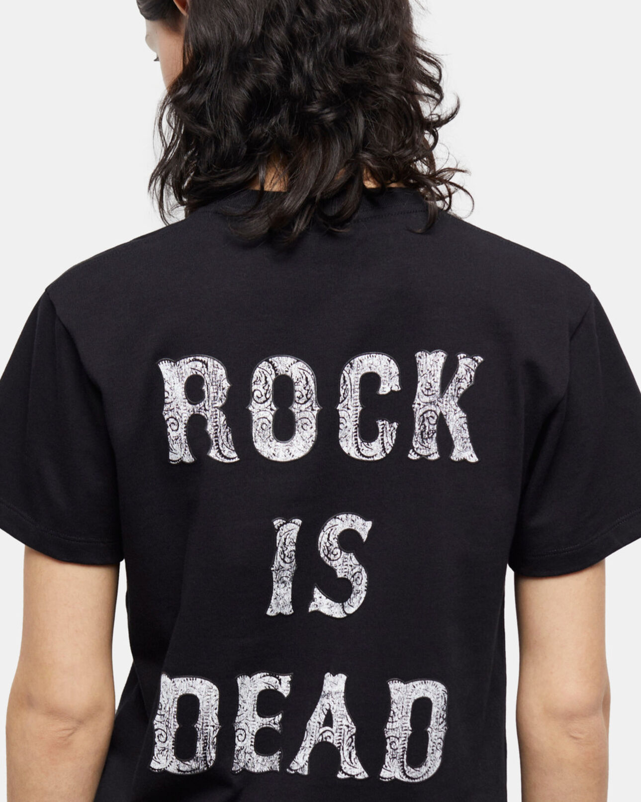 The Kooples MUJER BLACK camiseta serigrafiada negra para mujer