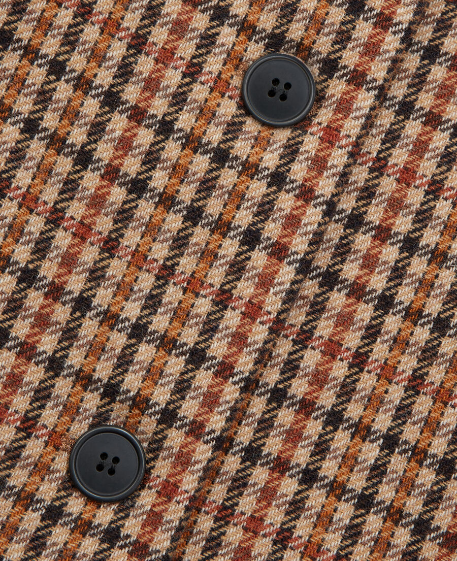 double-faced check wool coat