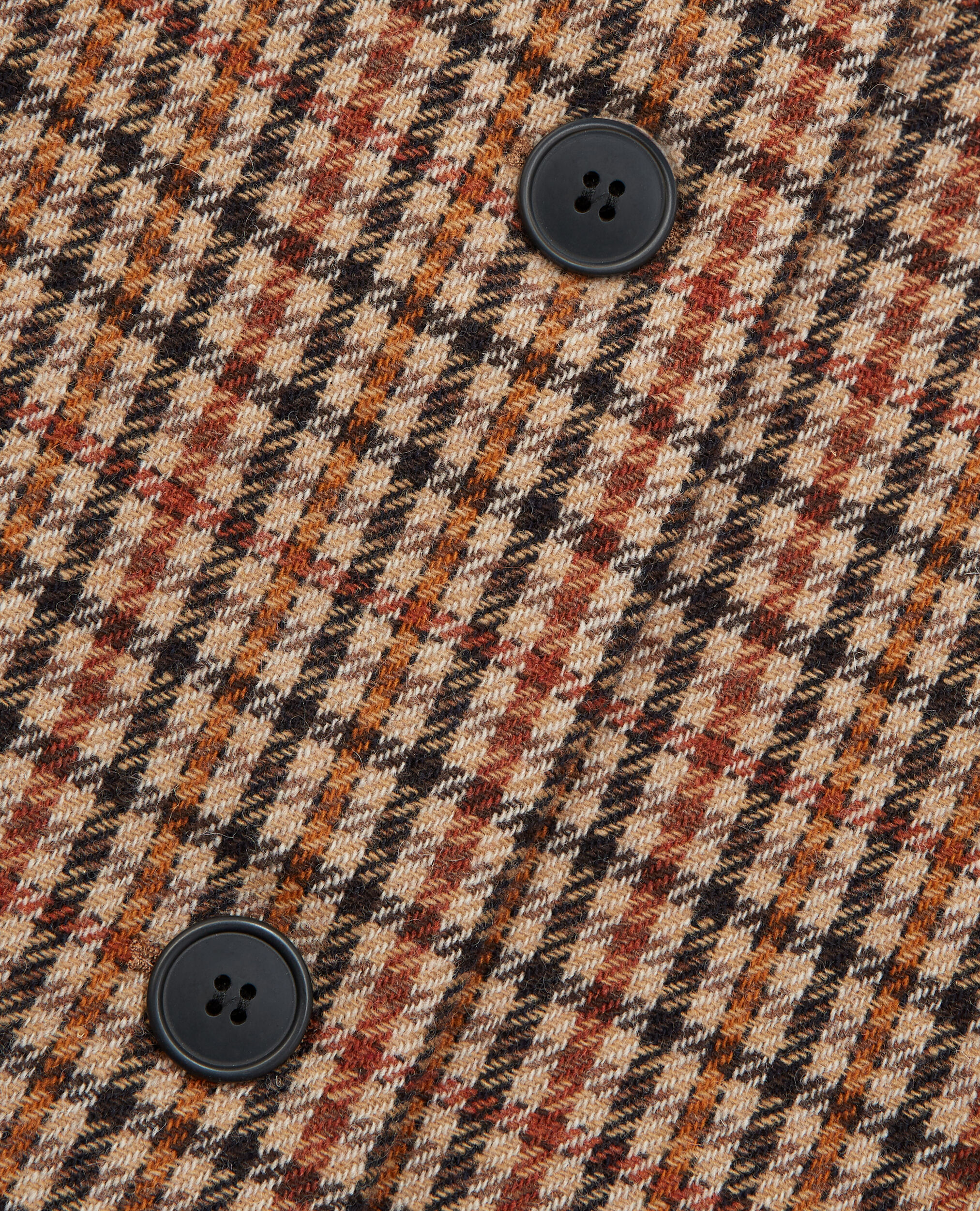 Double-faced check wool coat, BROWN, hi-res image number null