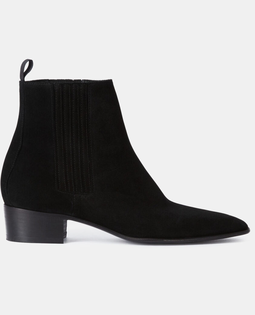 The Kooples HOMME BLACK boots en cuir suédé noires