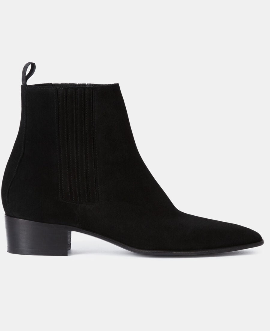 The Kooples HOMME BLACK boots en cuir suédé noires