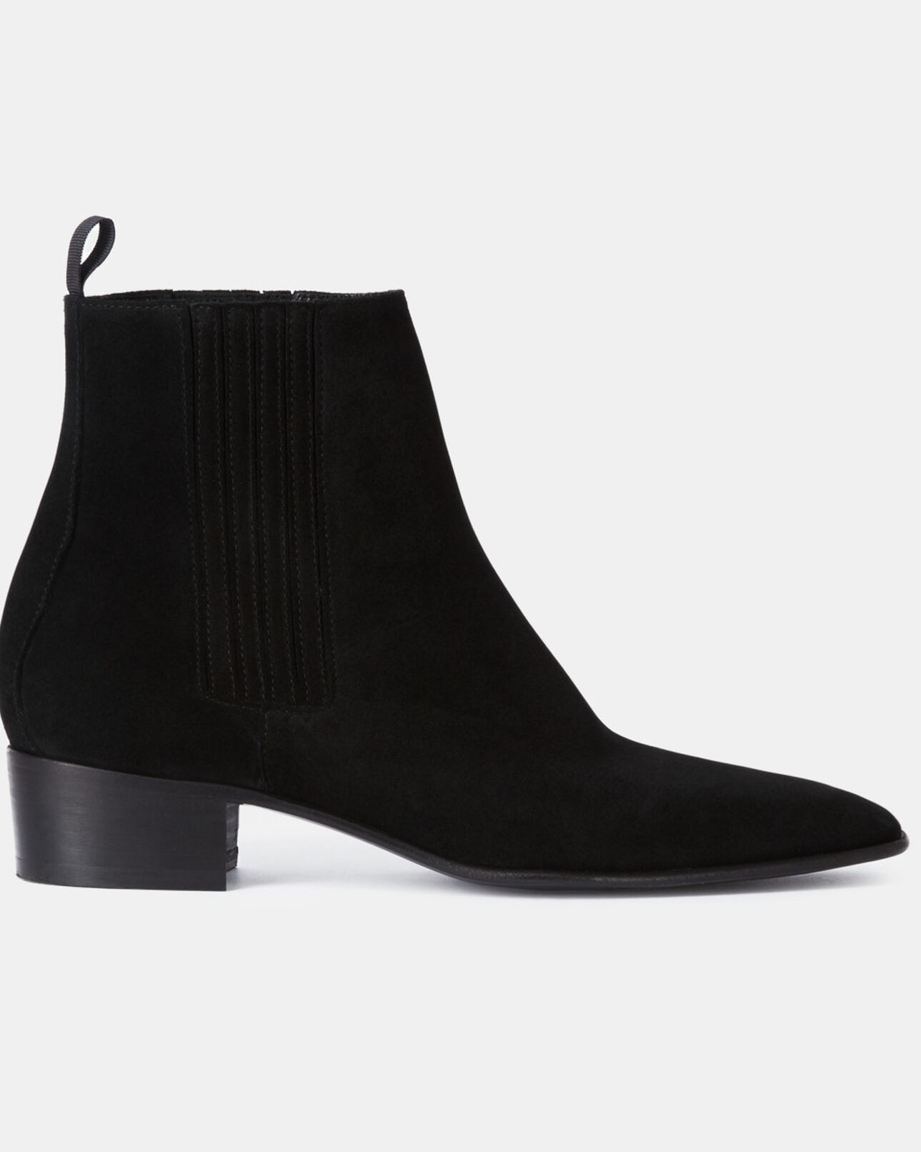 The Kooples HERREN BLACK schwarze stiefel aus veloursleder