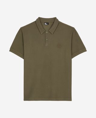 The Kooples HOMME KAKI polo en nid d'abeille avec blason kaki