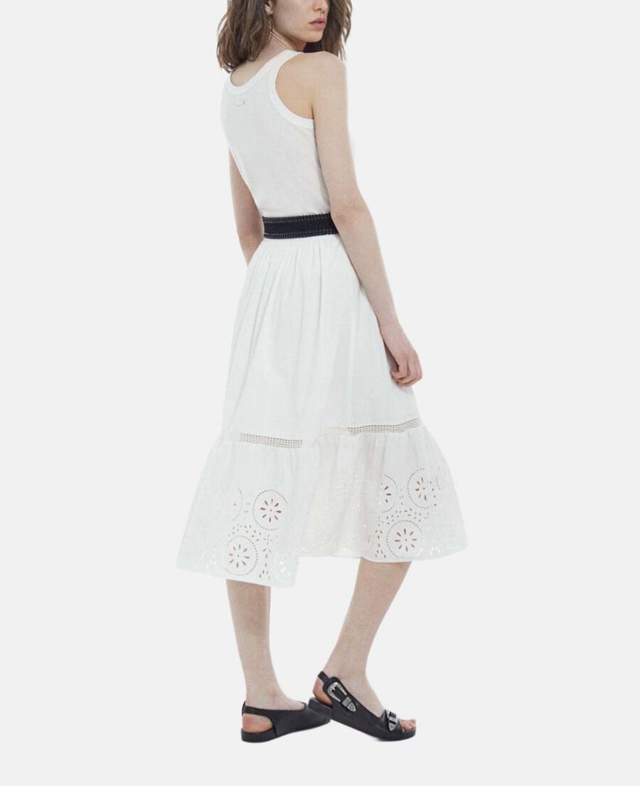 The Kooples WOMEN WHITE long openwork white lace skirt