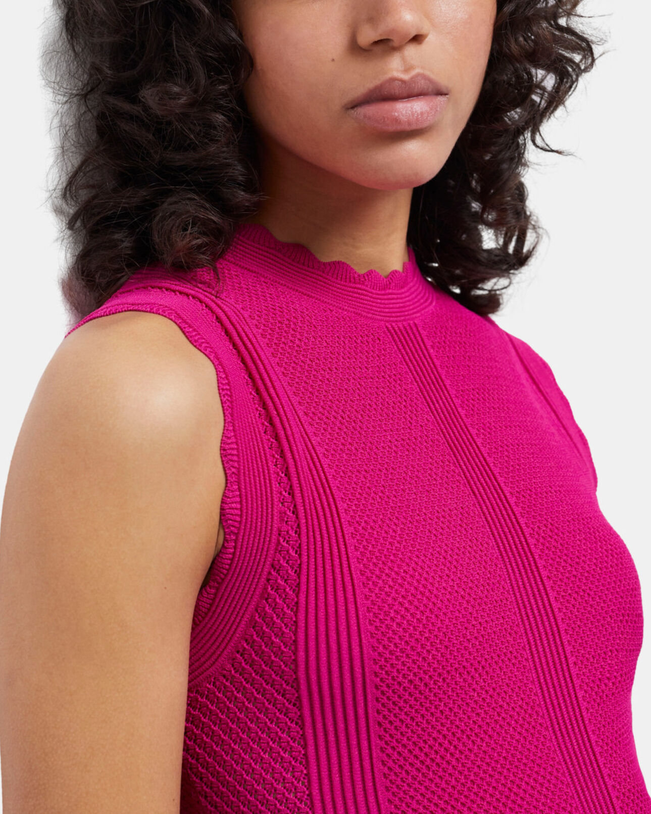 The Kooples WOMEN PINK short pink openwork knit dress
