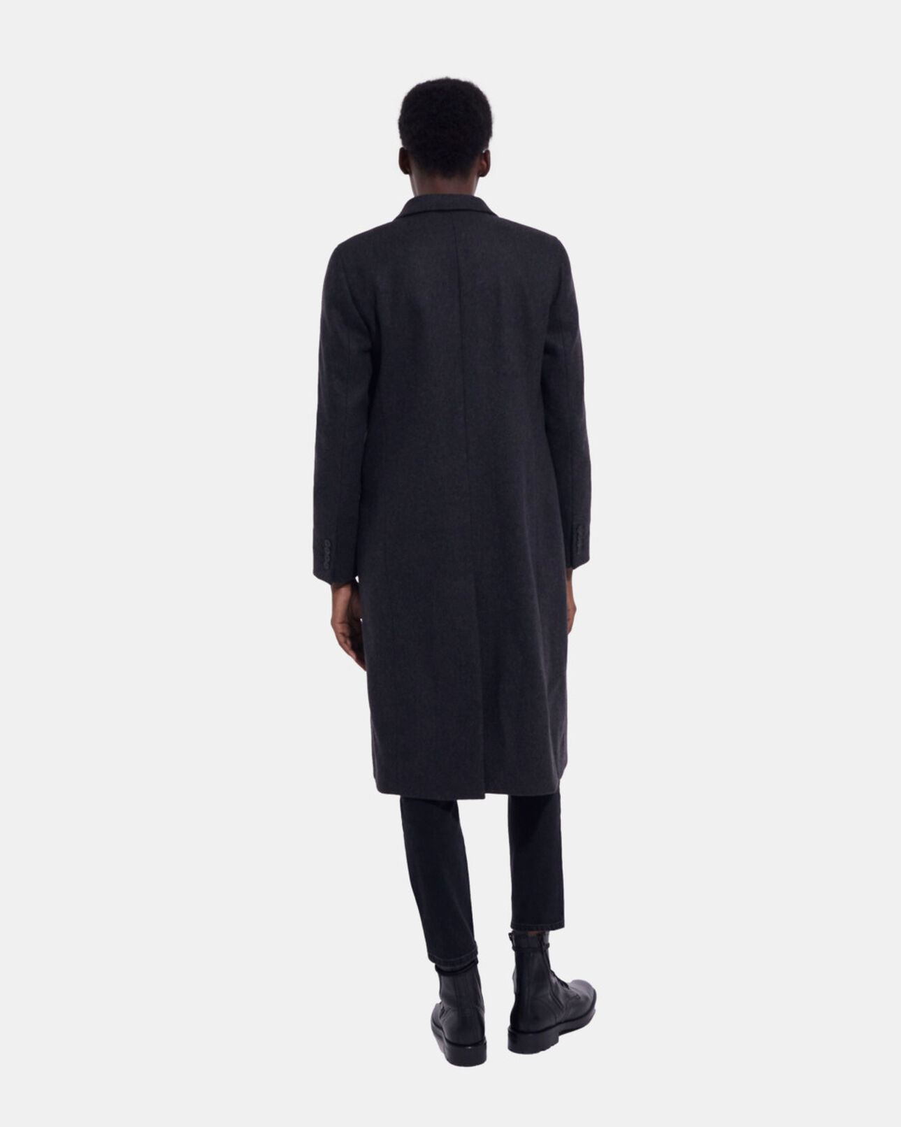 The Kooples WOMEN GREY gray wool coat