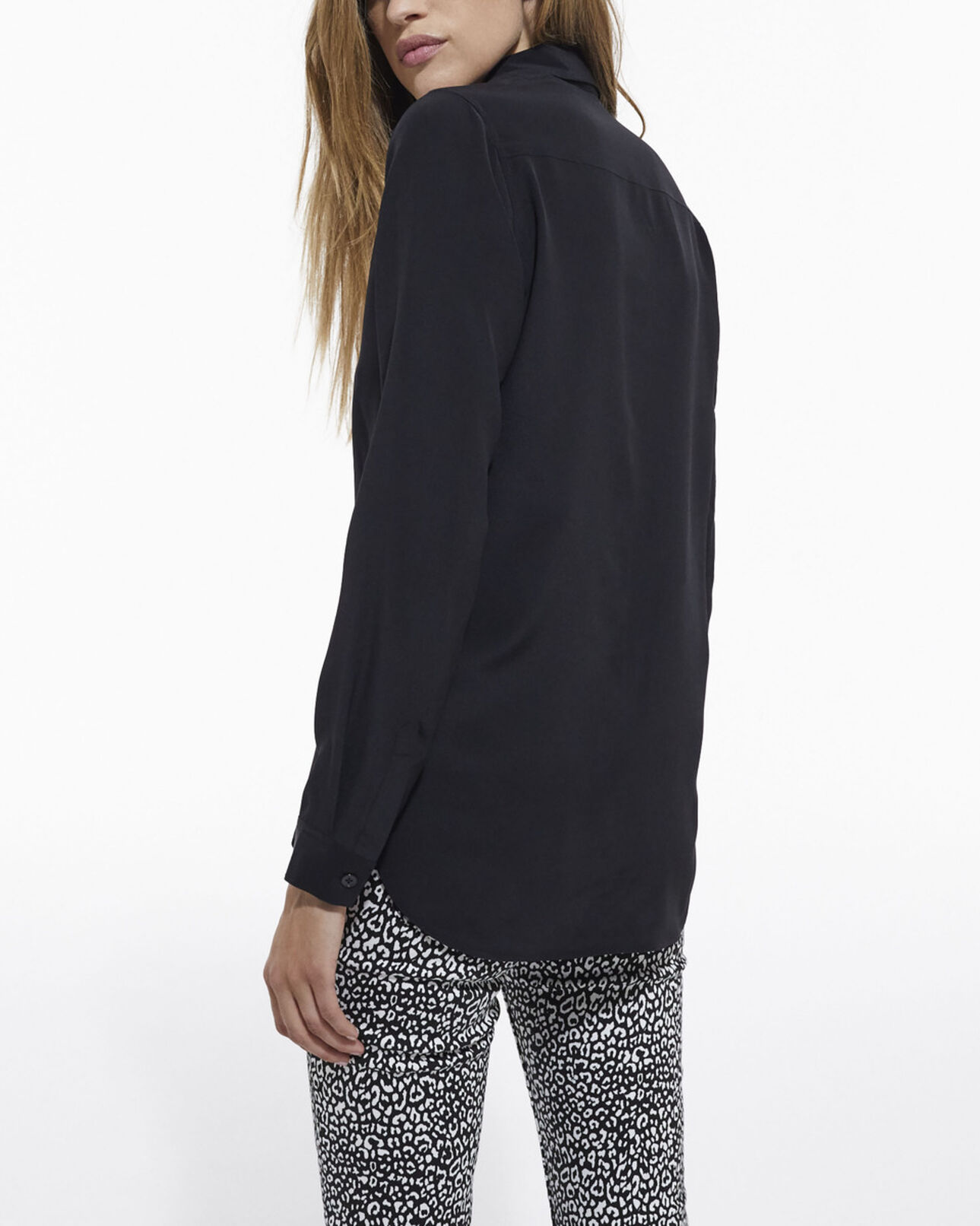 The Kooples WOMEN BLACK black silk shirt