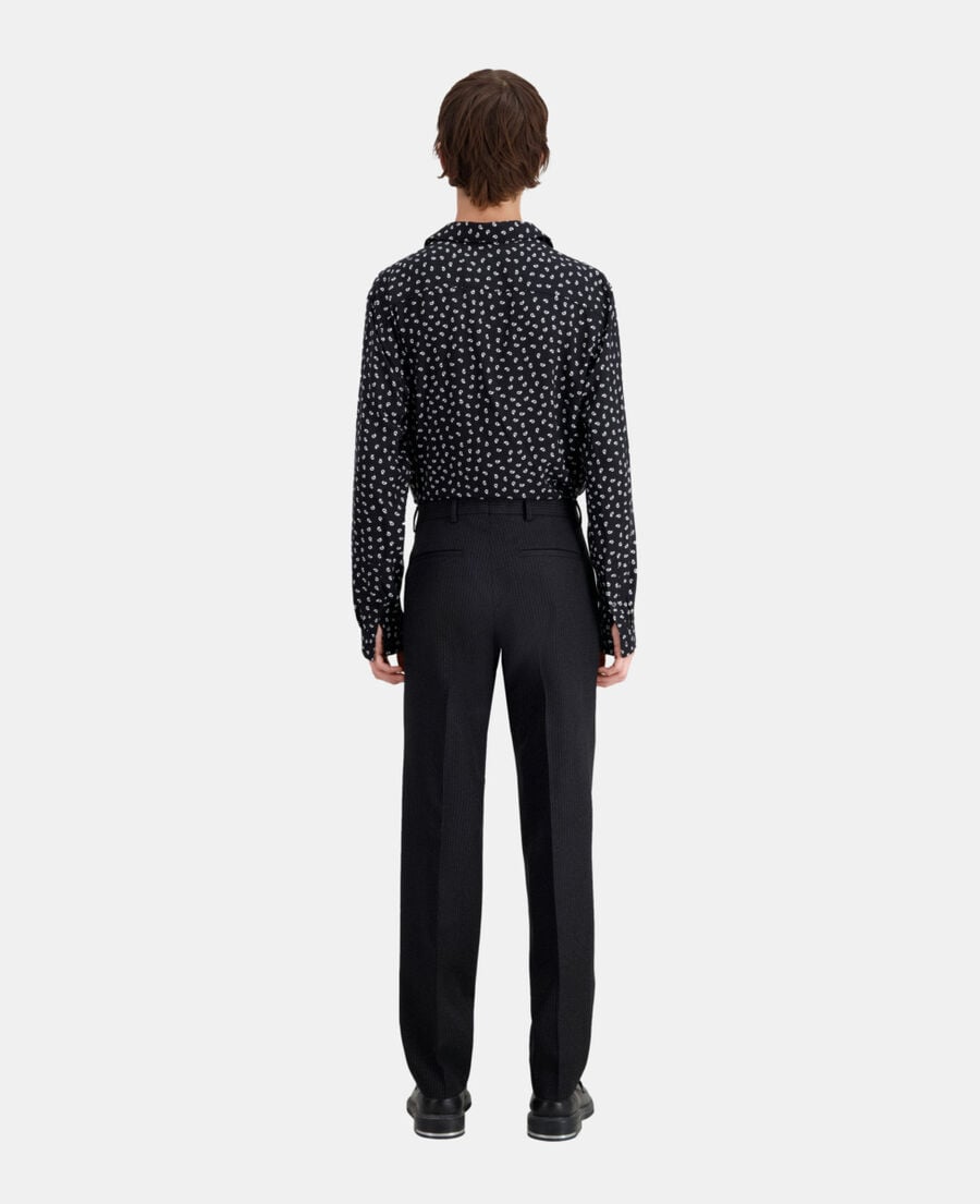The Kooples H BLACK-ECRU black striped suit trousers