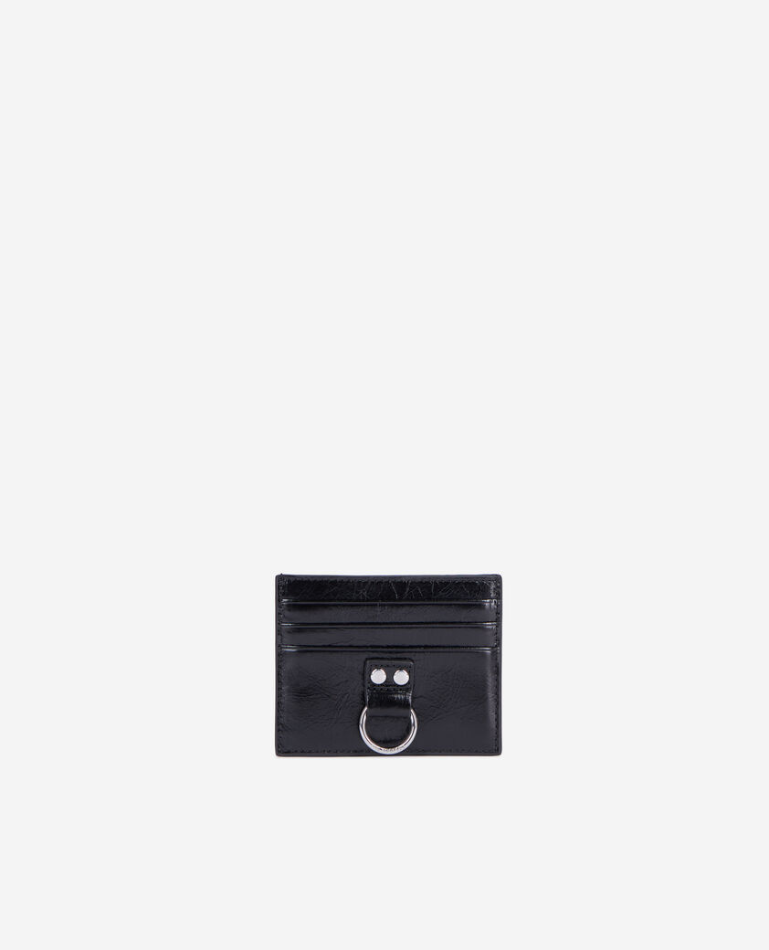 The Kooples WOMEN BLACK amelia black leather card case