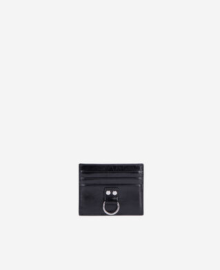 The Kooples WOMEN BLACK amelia black leather card case