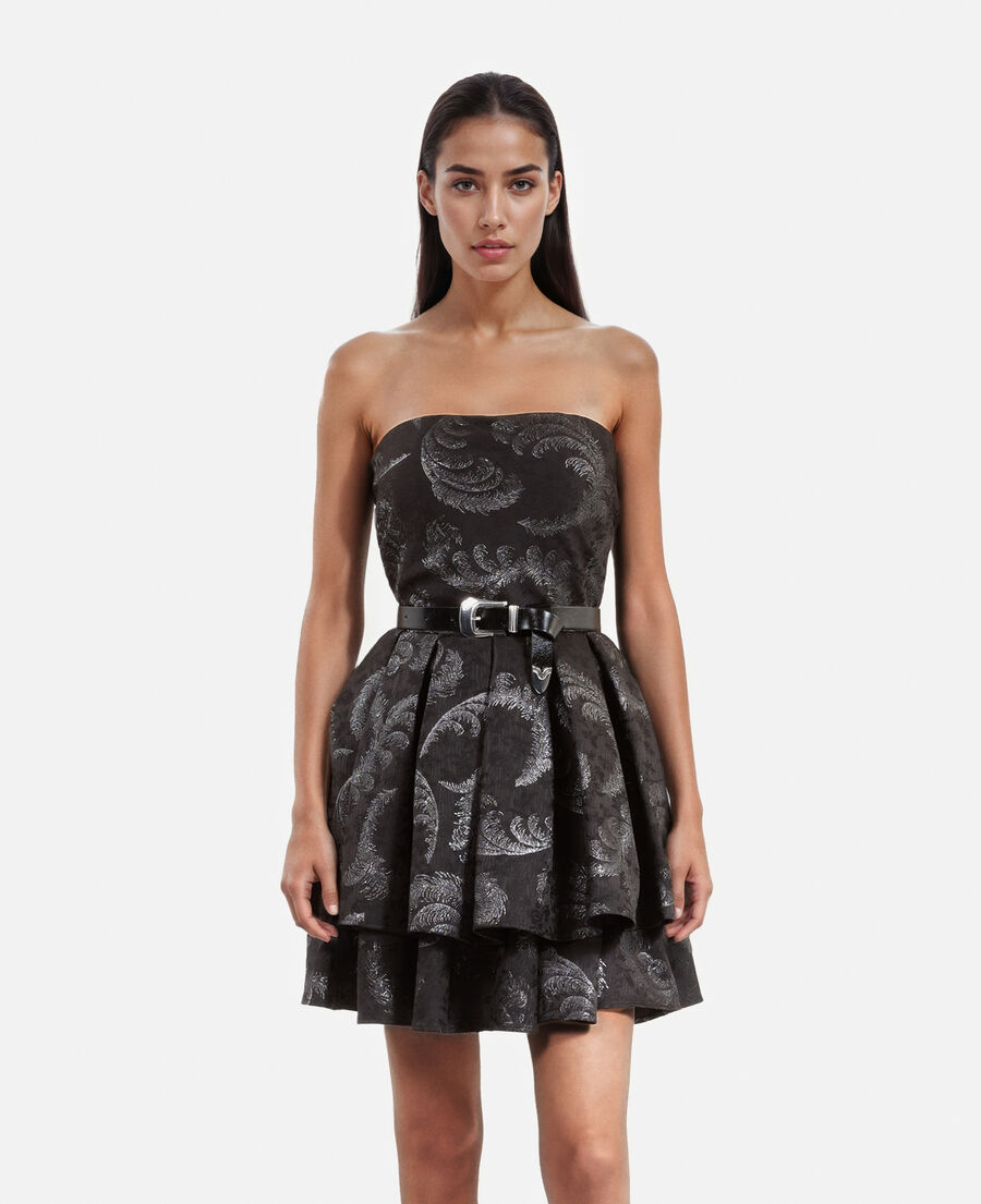 The Kooples DAMEN BLACK dünner schwarzer ledergürtel