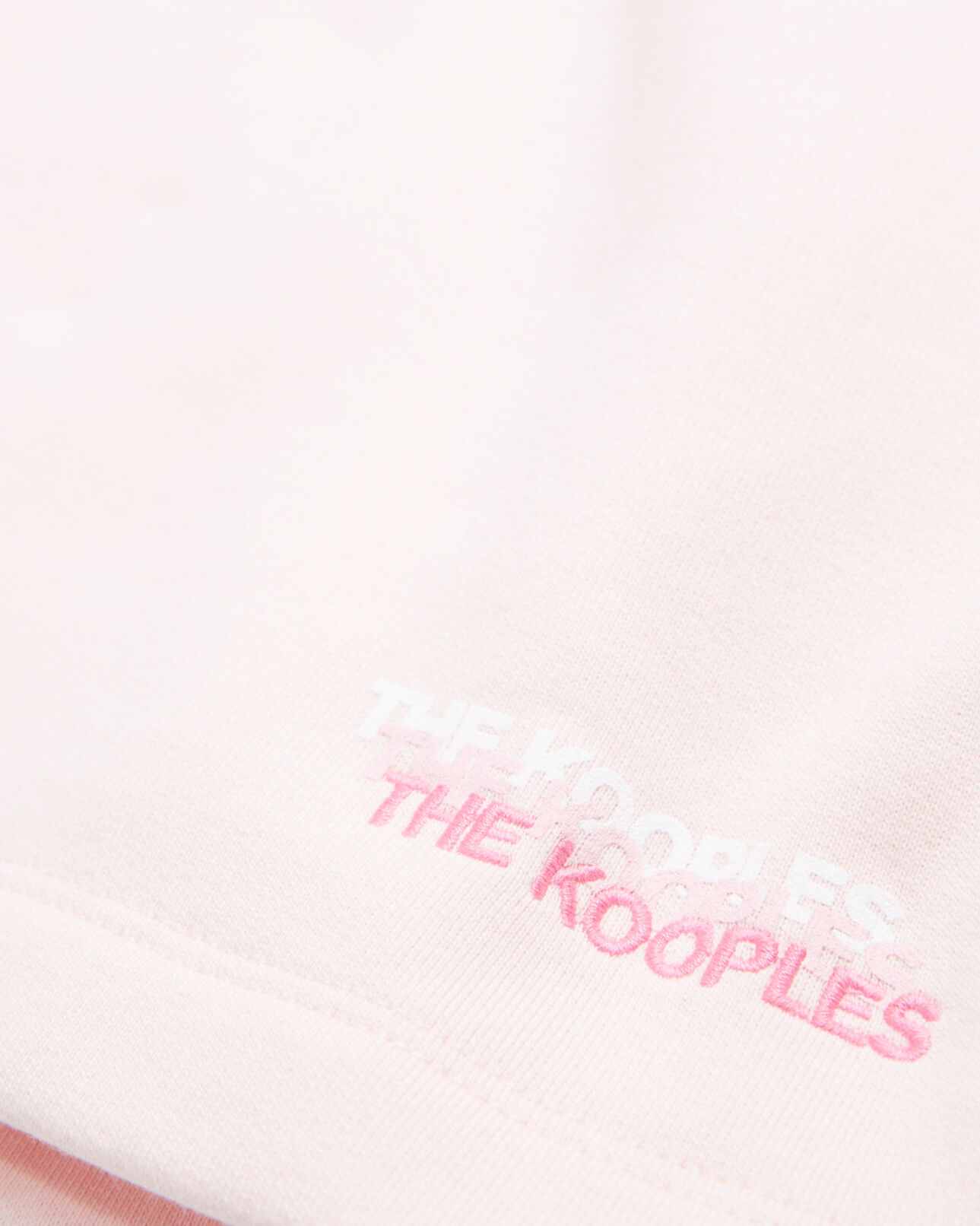 The Kooples WOMEN PINK ECRU BLACK cotton modal pink and ecru shorts with logo