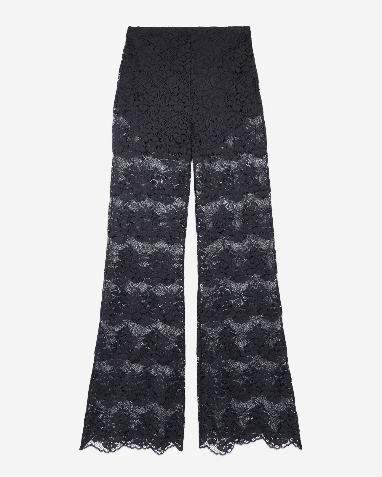 The Kooples FEMME BLACK pantalon flare en dentelle noir
