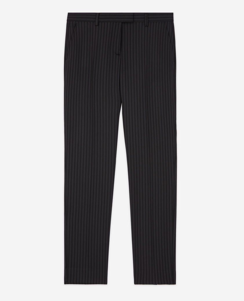 The Kooples WOMEN BLACK GREY striped wool suit pants