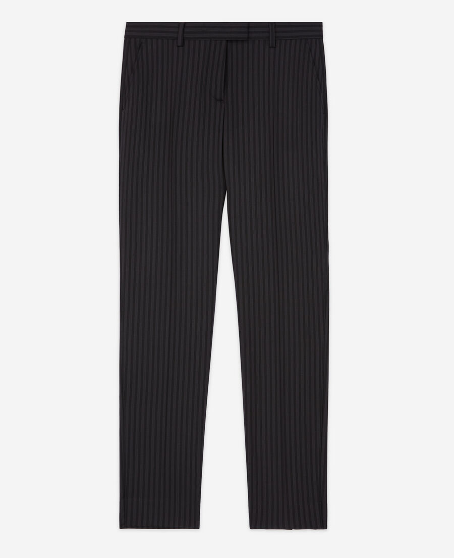 The Kooples WOMEN BLACK GREY striped wool suit pants