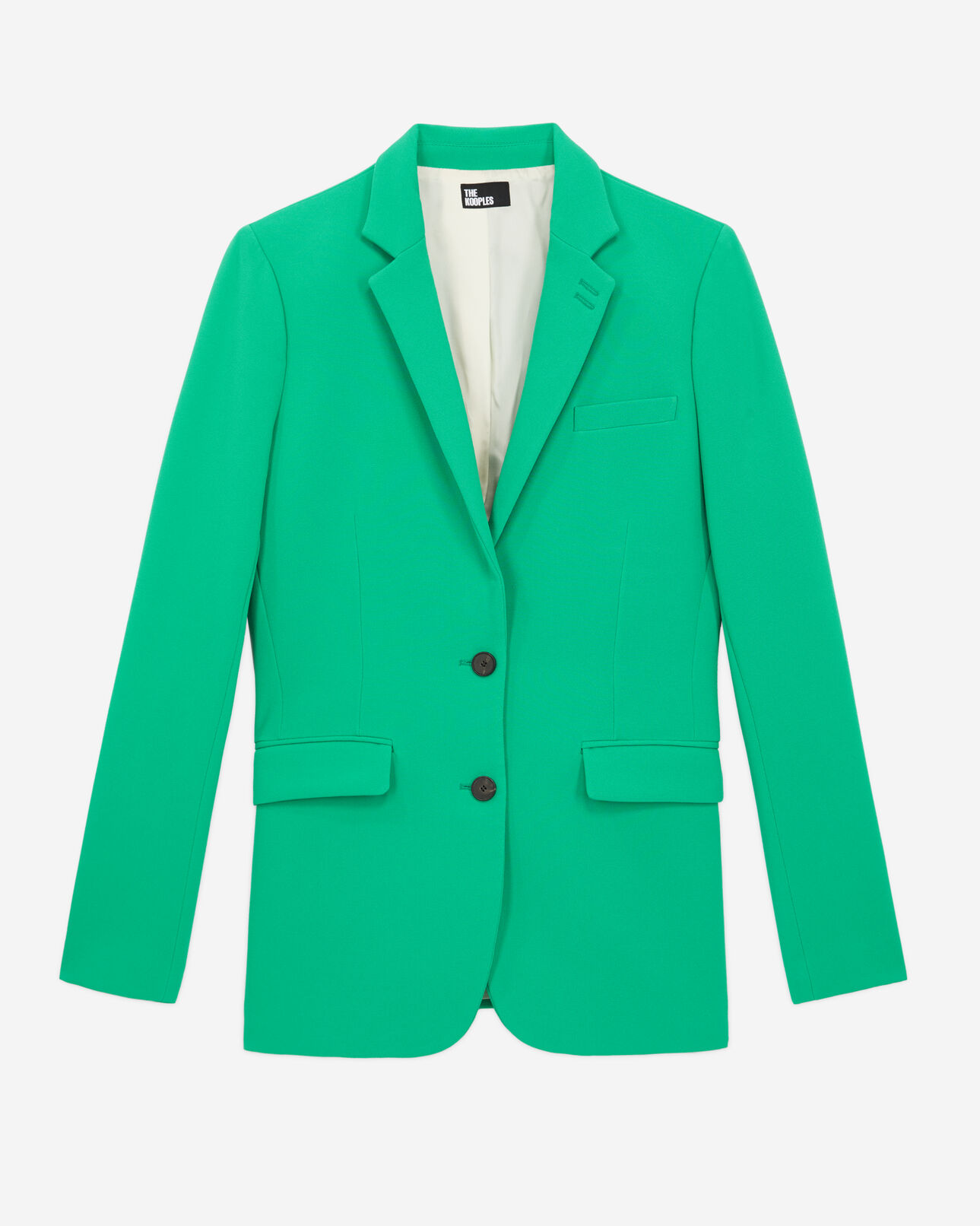 The Kooples FEMME GREEN veste tailleur verte en crêpe
