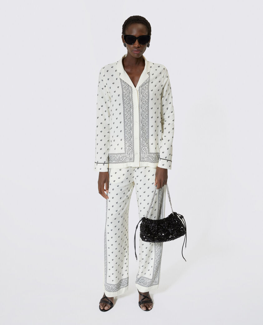 The Kooples WOMEN WHITE / BLACK ecru bandana shirt