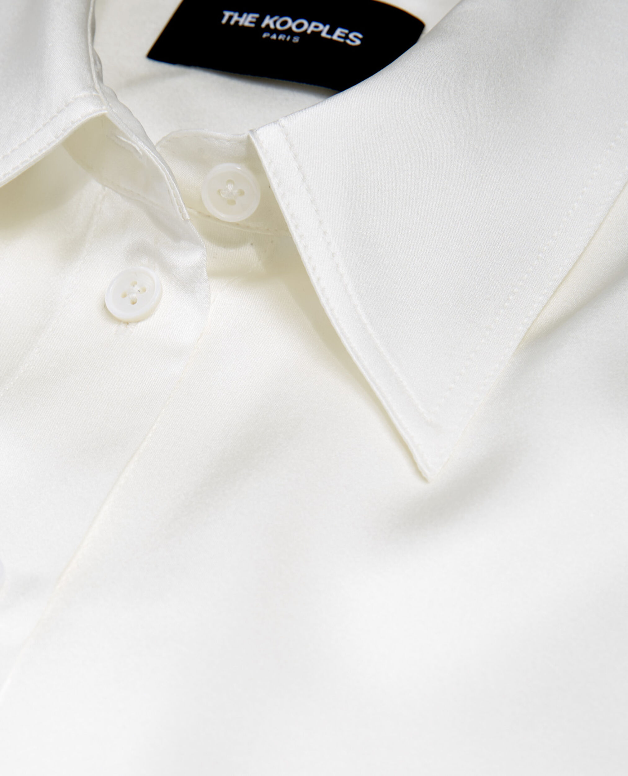 Chemise soie blanche à poignets larges, WHITE, hi-res image number null