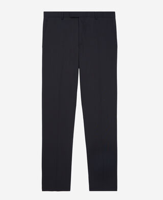 The Kooples HOMME DARK NAVY pantalon de costume prince de galles en laine bleu marine