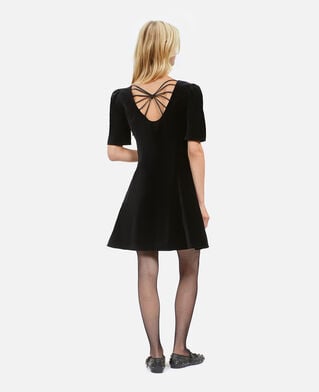 The Kooples DAMEN BLACK schwarzes, kurzes kleid aus samt