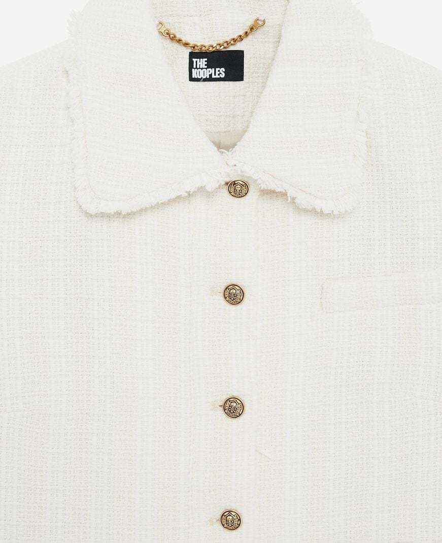 The Kooples FEMME ECRU veste en tweed écrue